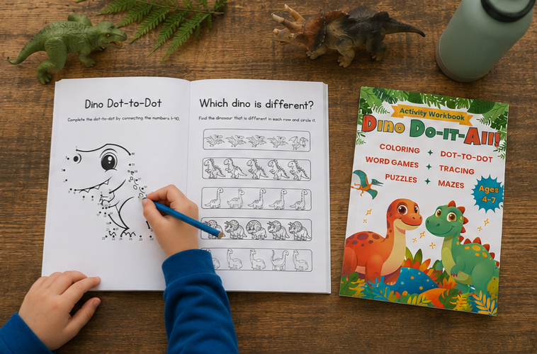 Dino Do-It-All Workbook: Screen-Free Dinosaur Activities for Kids Ages 4–7
