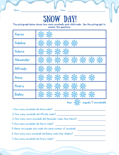Snow Much Fun snow day printable activity packet cover