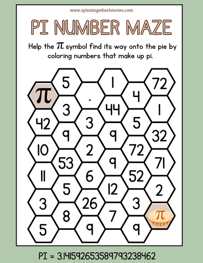 Pi Day Fun Math Work Sheets