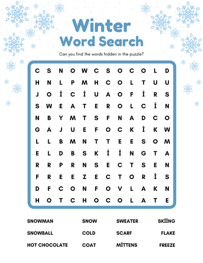 Snow Much Fun Snow Day Activity Packet