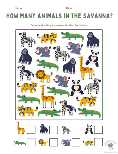 Savanna Activity Packet