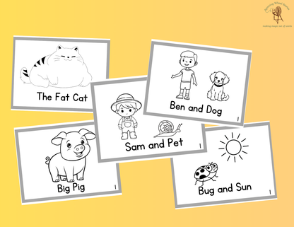 Free printable CVC early emergent reader books set of five